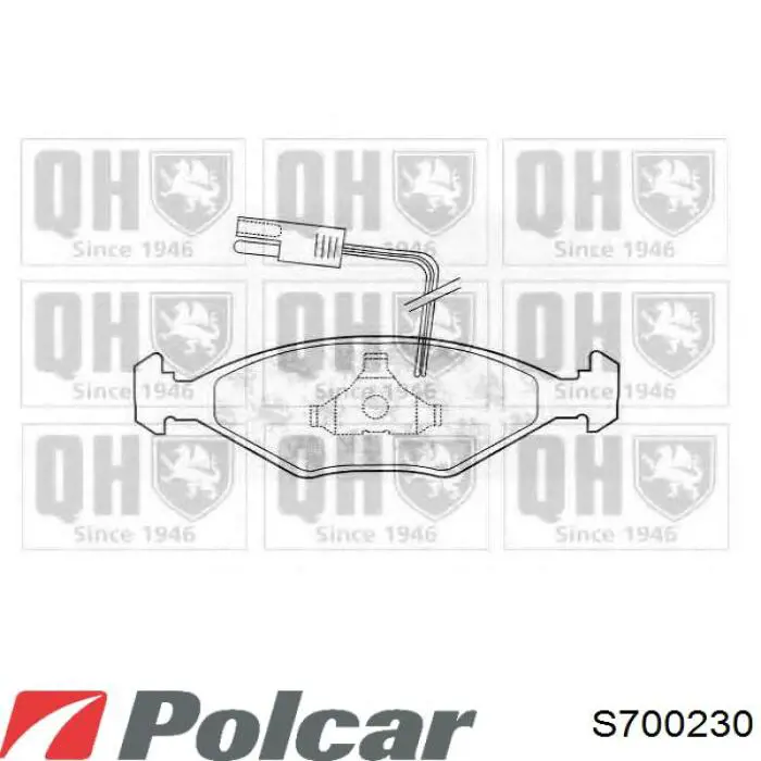 Передні тормозні колодки S700230 Polcar