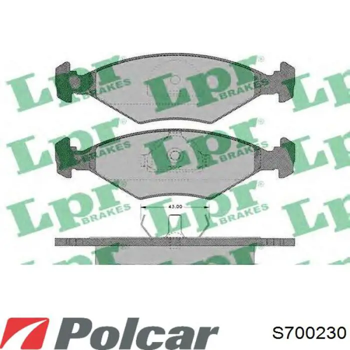 Купити S700230 Polcar Колодки гальмівні передні, дискові