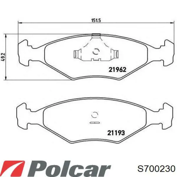 S700230 Polcar Передні гальмівні колодки