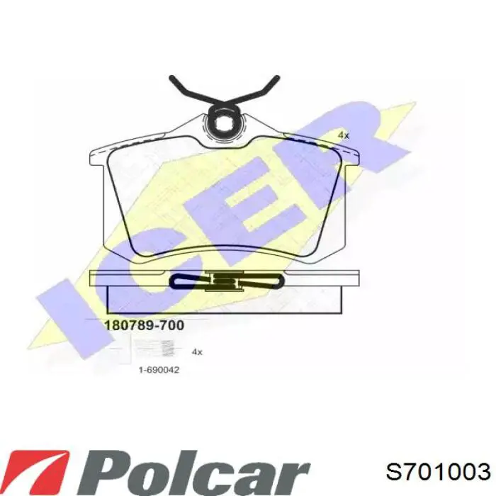 Колодки гальмові задні, дискові S701003 Polcar