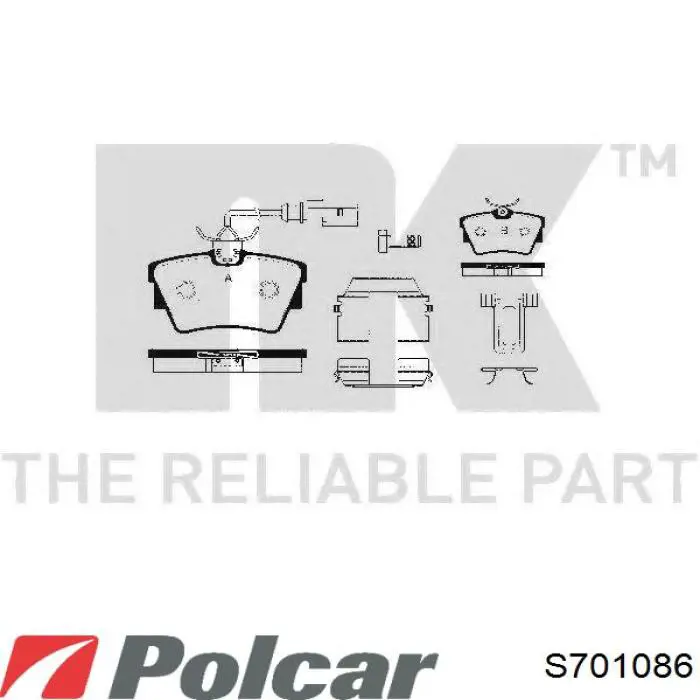 Купити S701086 Polcar Задні колодки