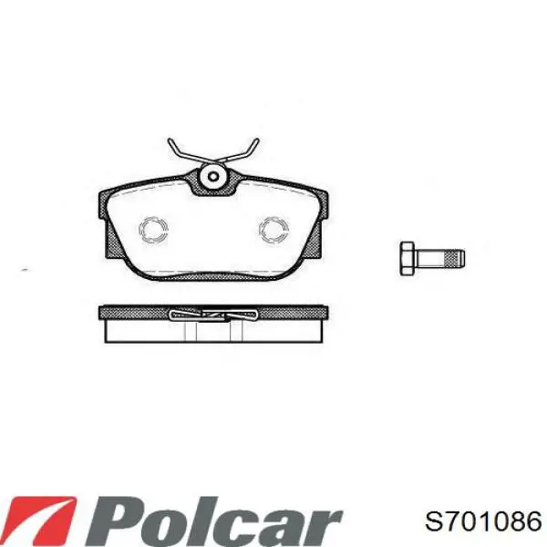 Задні гальмівні колодки Polcar S701086 ціна, від 17.58 USD