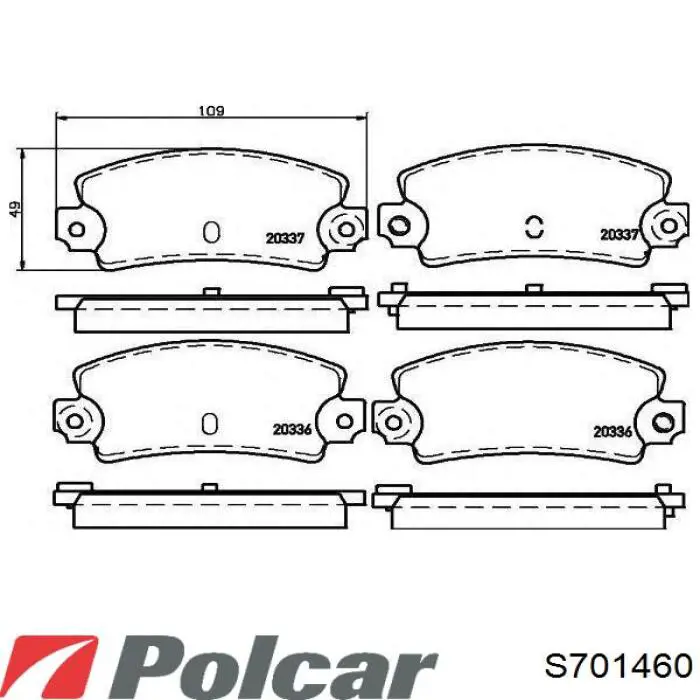 S701460 Polcar колодки гальмівні передні, дискові