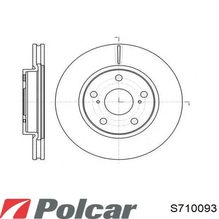 Диск переднього гальма Polcar S710093 ціна, від 46.89 USD