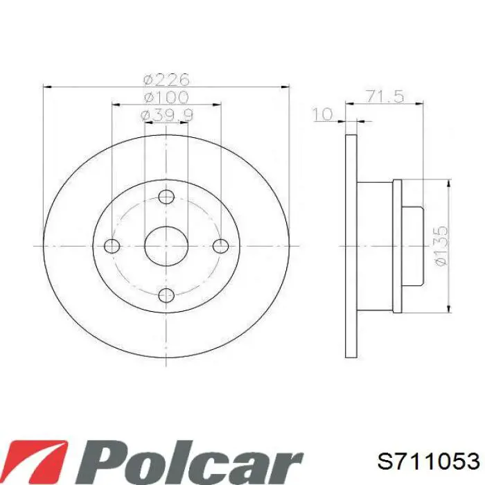 Задні дискові гальма Polcar S711053 ціна, від 28.91 USD