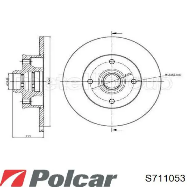 Купити S711053 Polcar Диск заднього гальма