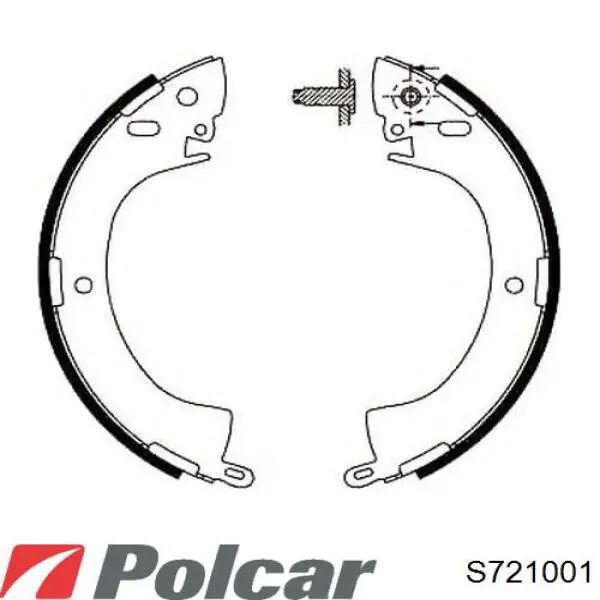 Купити S721001 Polcar Колодки гальмові задні, барабанні