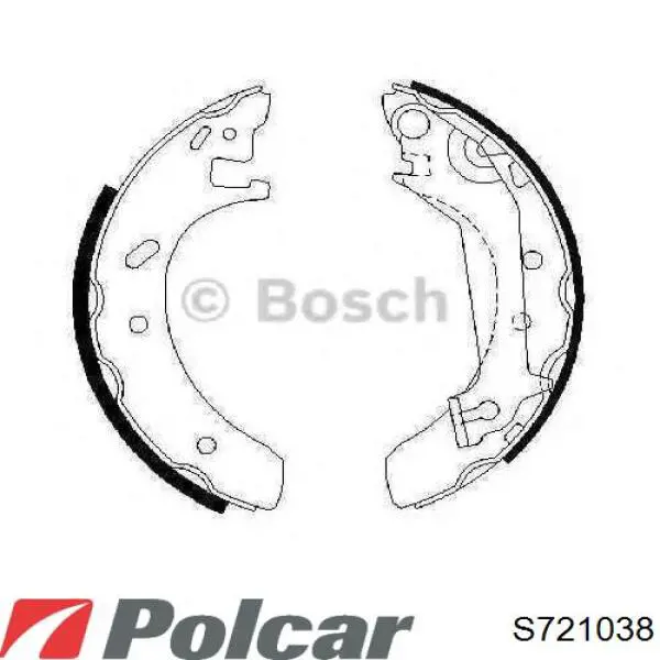 Колодки гальмові задні, барабанні S721038 Polcar