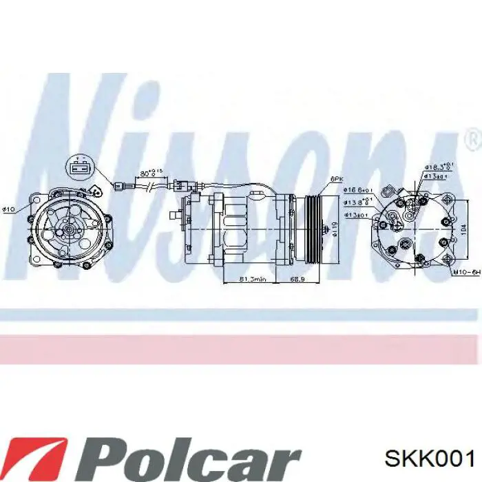 Диск муфти компресора кондиціонера CKK004 Polcar