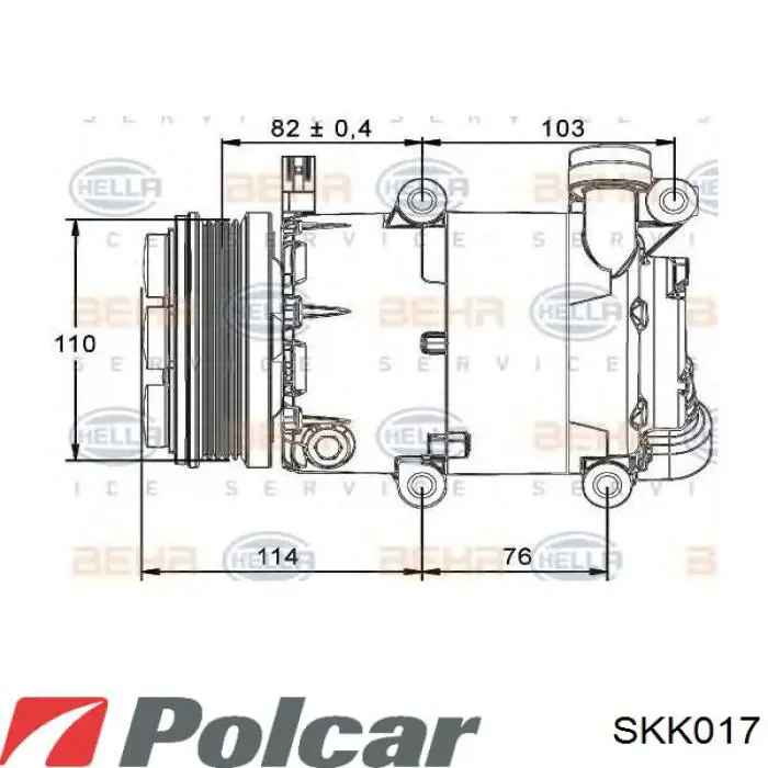 Компресор кондиціонера SKK017 Polcar