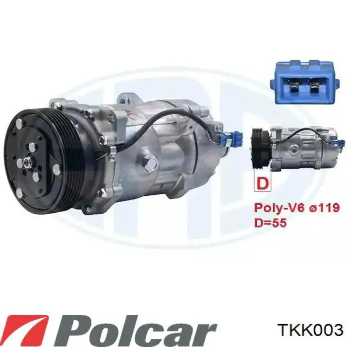 TKK003 Polcar Диск муфти компресора кондиціонера