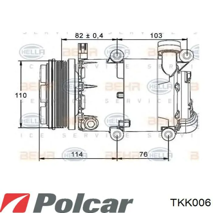 Компресор кондиціонера TKK006 Polcar