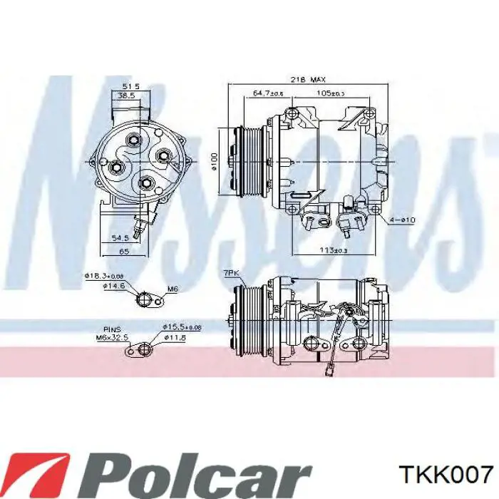 Компресор системи кондиціювання Polcar TKK007 ціна, від 167.51 USD