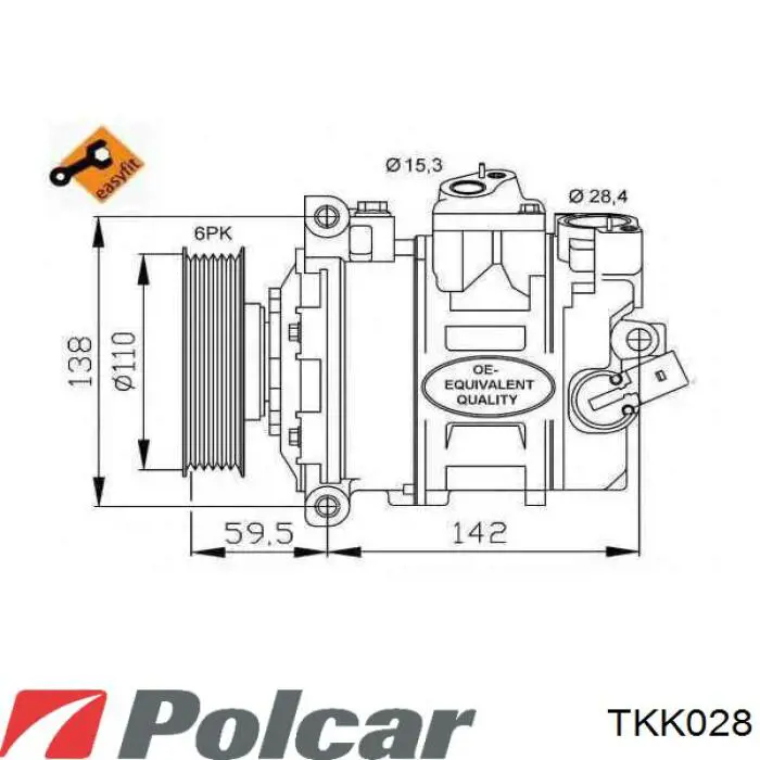 Диск муфти компресора кондиціонера Polcar TKK028 ціна, від 11.67 USD