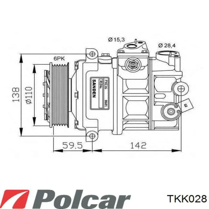 Купити TKK028 Polcar Диск муфти компресора кондиціонера