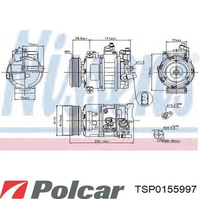 Компресор кондиціонера TSP0155997 Polcar