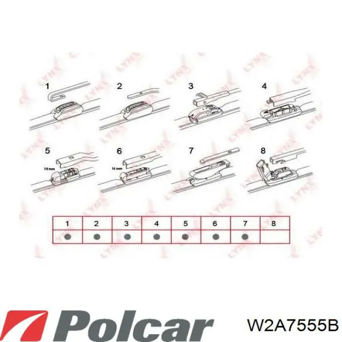 Щітка-двірник лобового скла, комплект з 2-х шт. Polcar W2A7555B ціна, від 23.67 USD