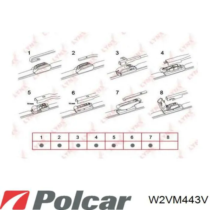 Щітка-двірник лобового скла, комплект з 2-х шт. Polcar W2VM443V ціна, від 25.88 USD