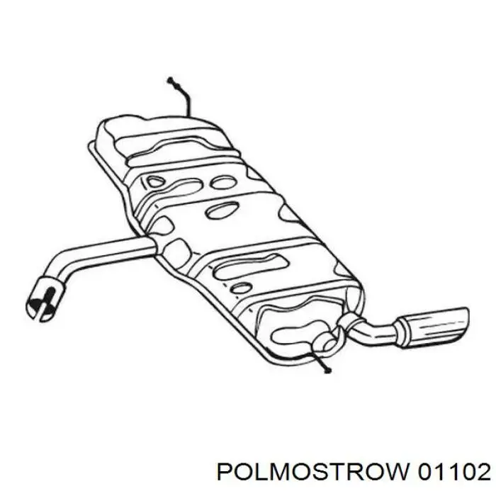 01102 Polmostrow глушник, задня частина