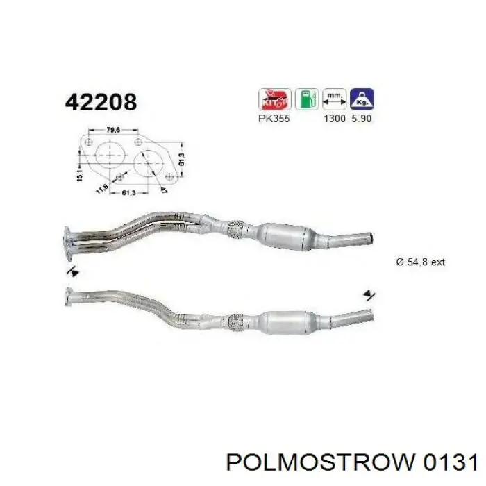 Вихлопна труба Polmostrow 0131 ціна, від 118.34 USD