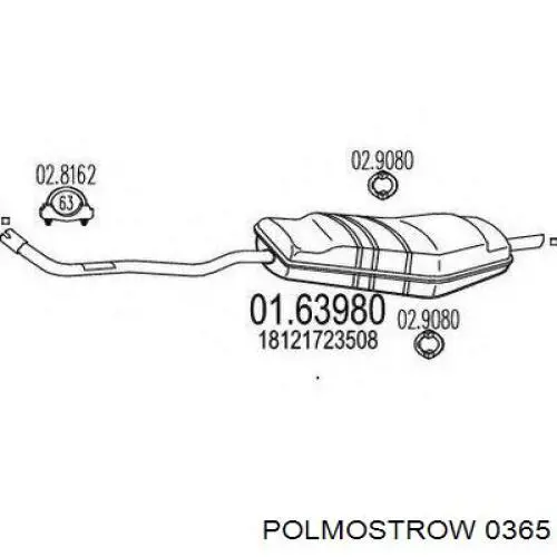 Глушник Polmostrow 0365 ціна, від 43.70 USD