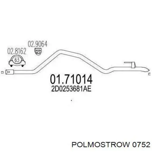 0752 Polmostrow Глушилка задня
