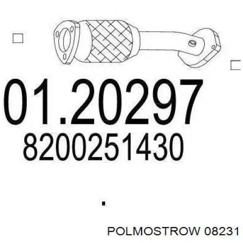 Вихлопна труба Polmostrow 08231 ціна, від 60.58 USD