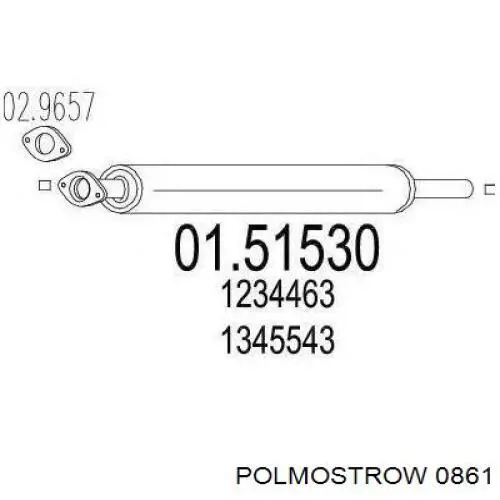 0861 Polmostrow глушник, передня частина