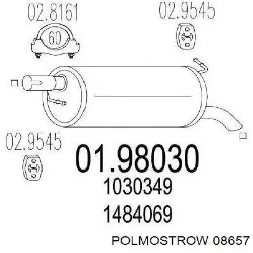 Глушник, задня частина 08657 Polmostrow