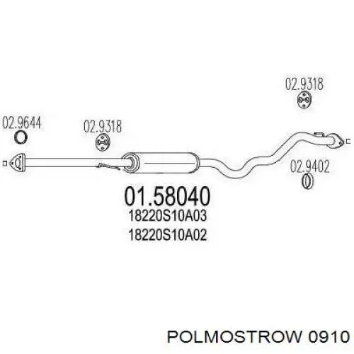 0910 Polmostrow Середній глушник