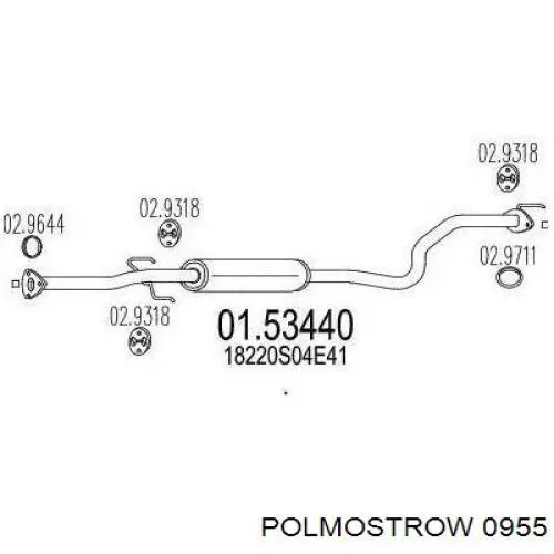 0955 Polmostrow глушник, центральна частина