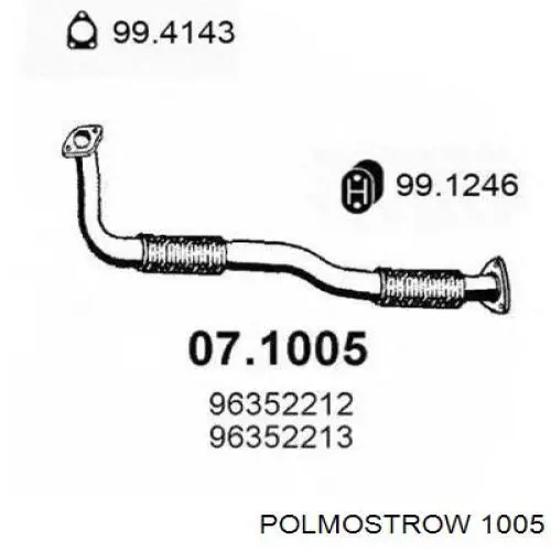 1005 Polmostrow глушник, задня частина