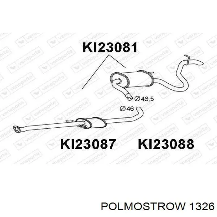 1326 Polmostrow глушник, середня і задня частина