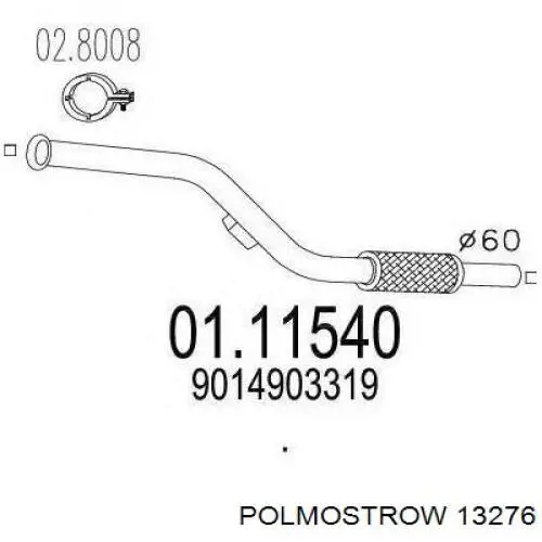 13276 Polmostrow глушник, передня частина