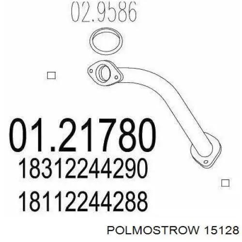 15128 Polmostrow глушник, задня частина