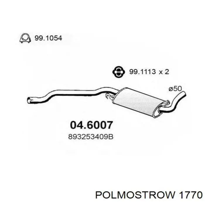 Вихлопна труба Polmostrow 1770 ціна, від 50.68 USD