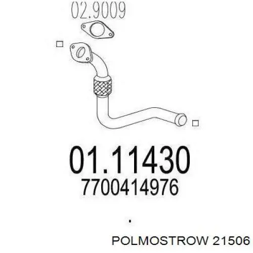 21506 Polmostrow труба приймальна (штани глушника, передня)