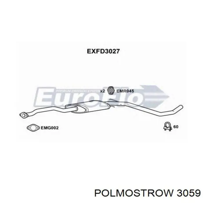 Вихлопна труба Polmostrow 3059 ціна, від 115.20 USD