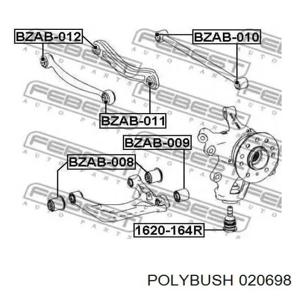 Сайлентблок заднього верхнього важеля RRM3621 Caster