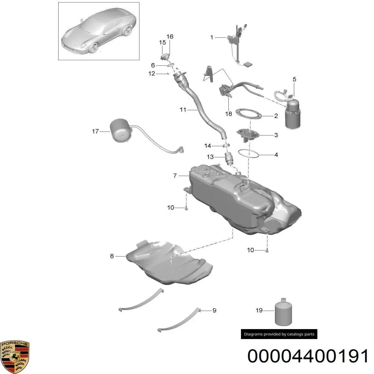 00004400191 Porsche Кришка / пробка бензобака