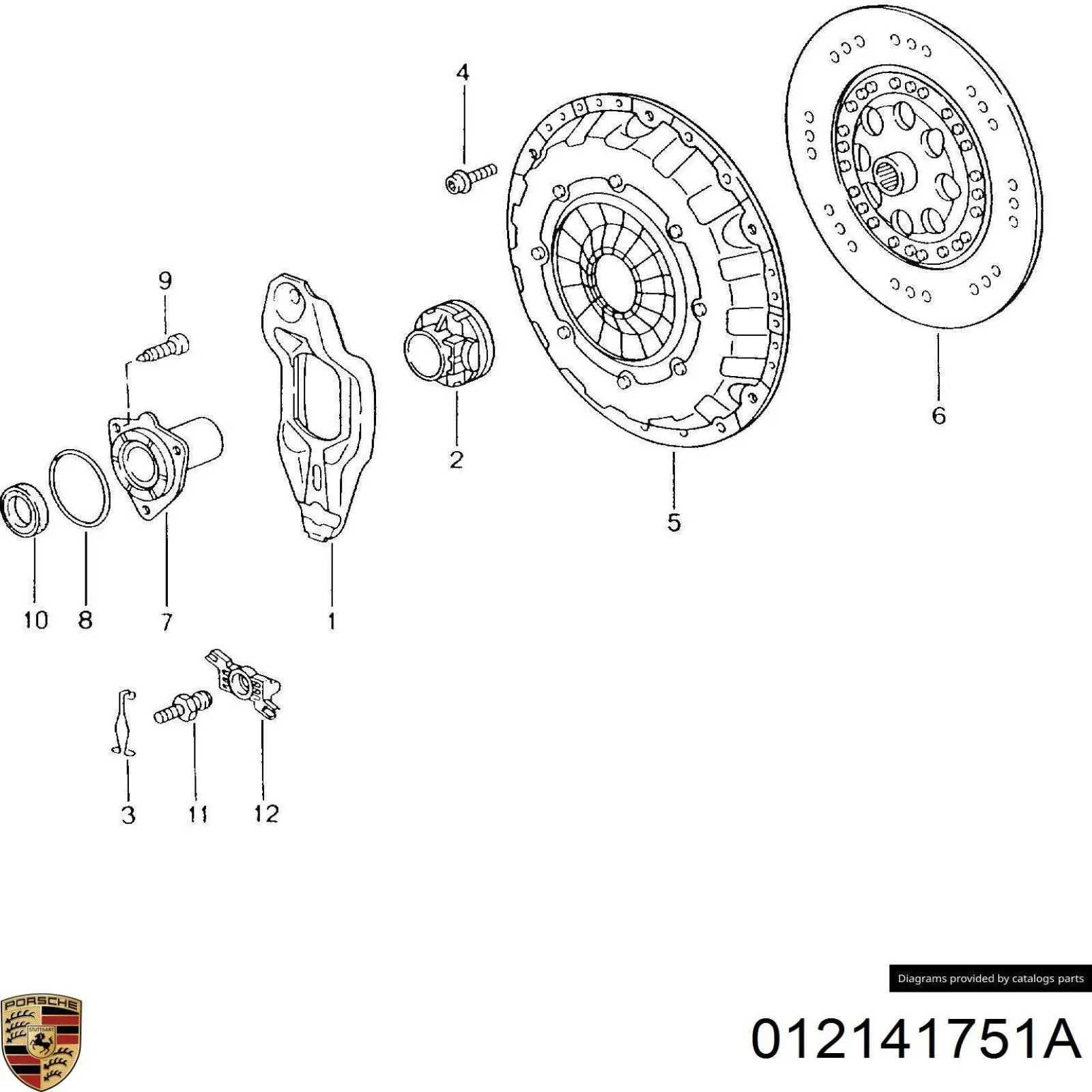 Вісь вилки зчеплення Porsche 012141751A ціна, від 3.98 USD