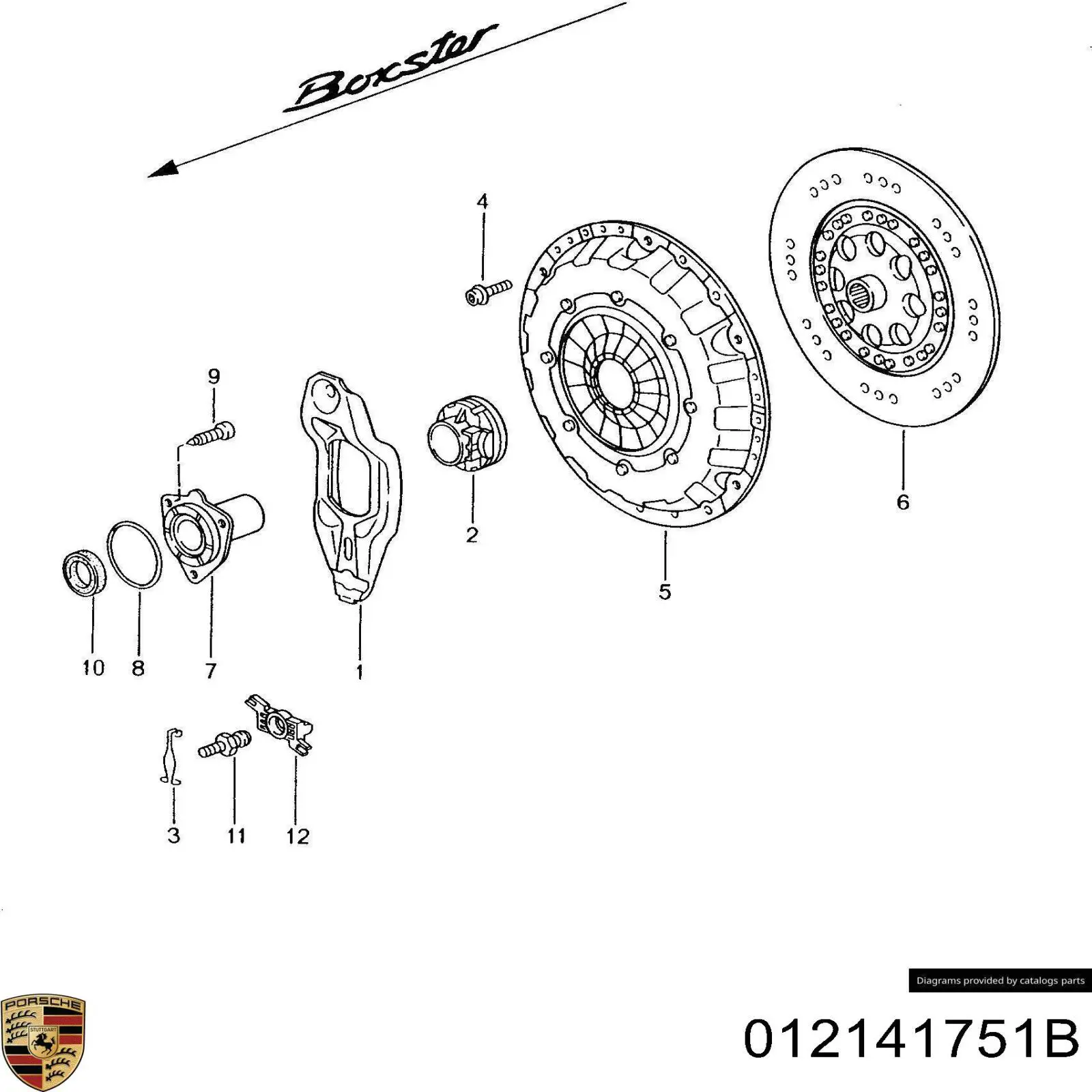 012141751B Porsche Вісь вилки зчеплення