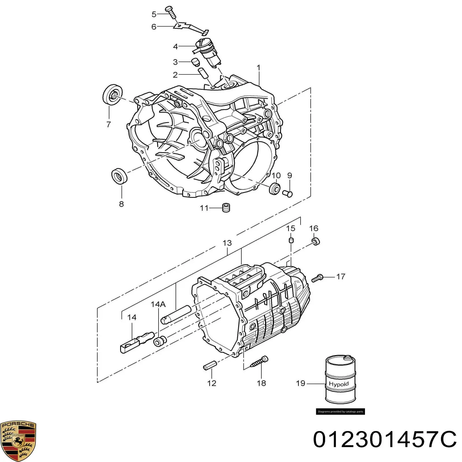 Купити 012301457C Porsche Сальник коробки передач