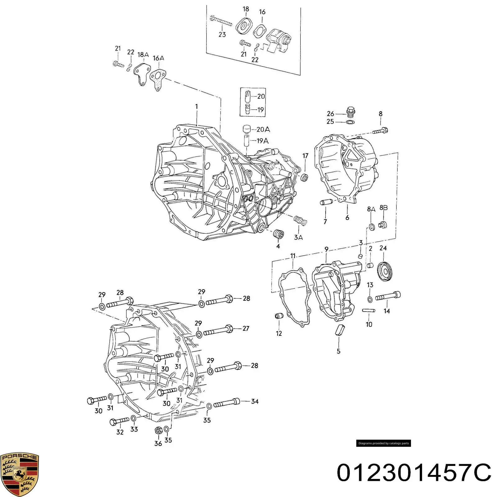 012301457C Porsche сальник коробки передач