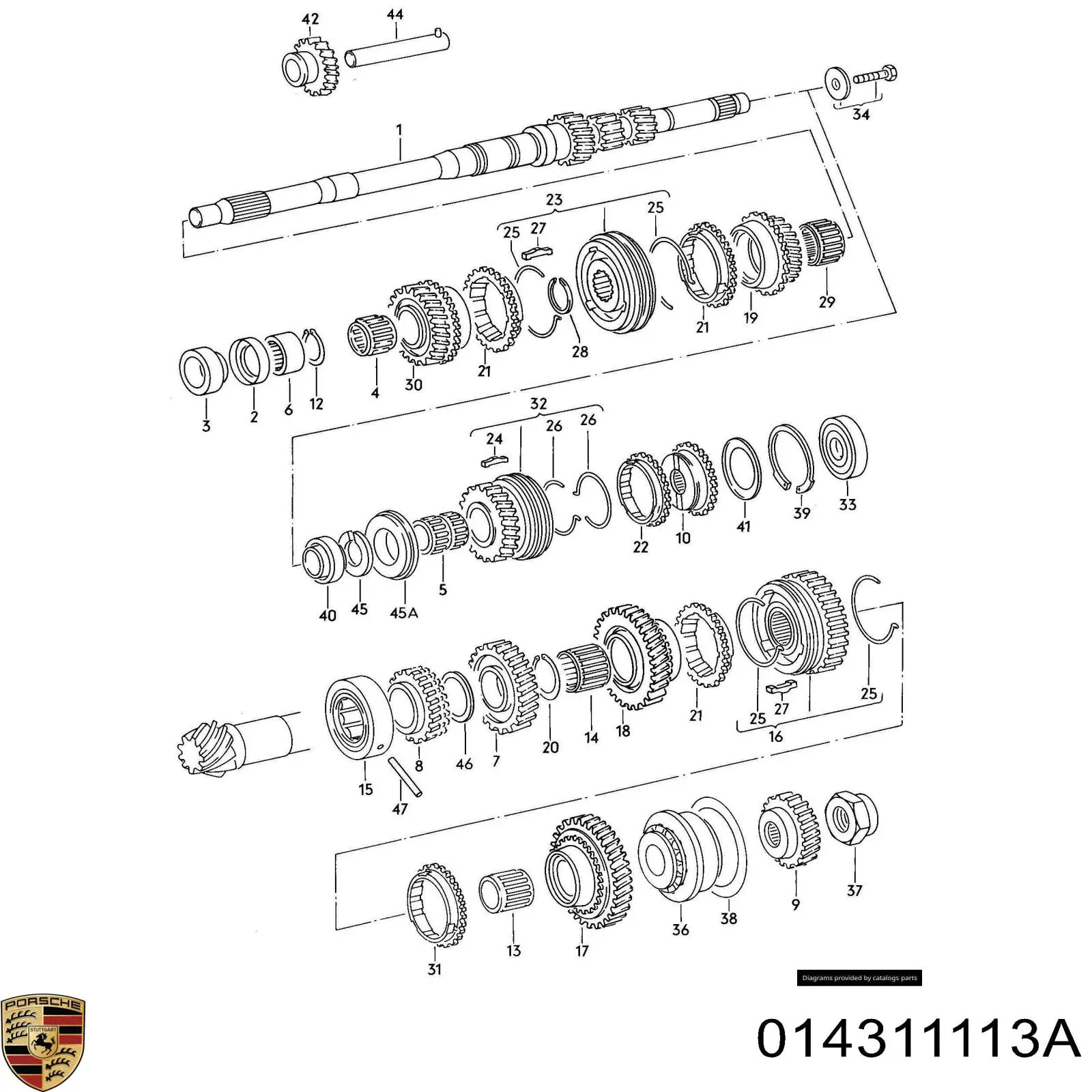 Сальник АКПП/КПП, вхідного/первинного валу 014311113A Porsche