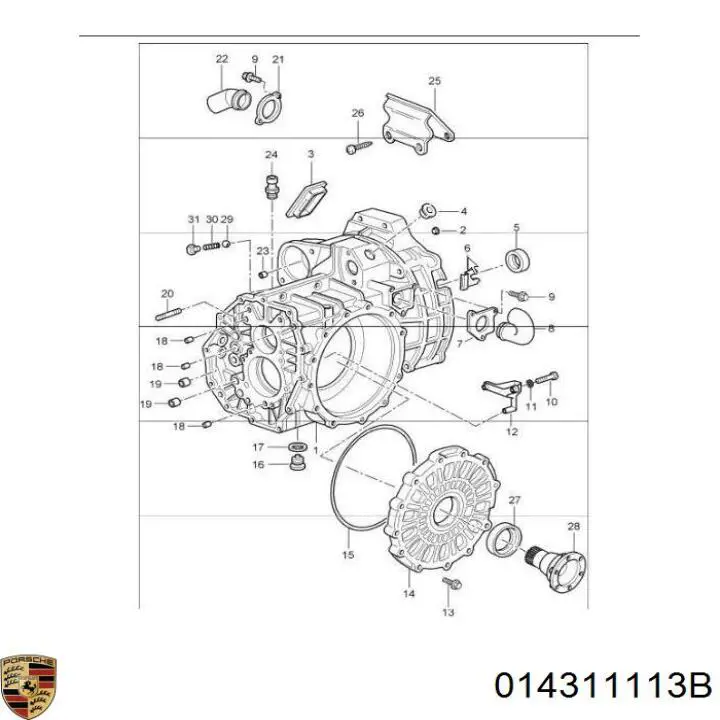 014311113B Porsche Сальник АКПП/КПП, вхідного/первинного вала