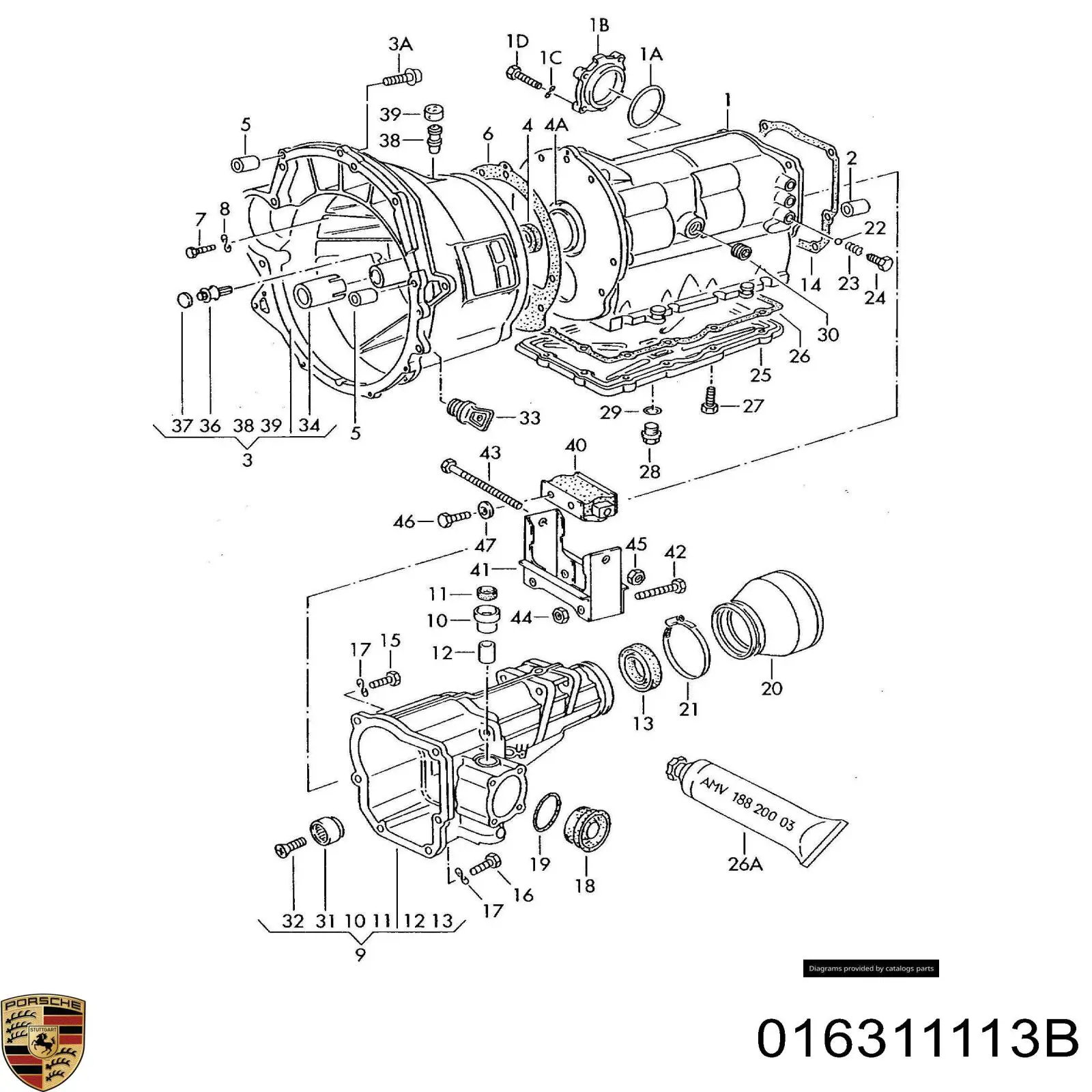 Купити 016311113B Porsche Сальник АКПП/КПП, вхідного/первинного валу