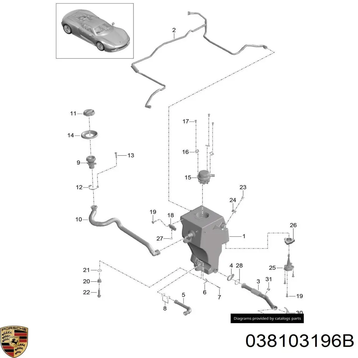 Купити 038103196B Porsche Ущільнююче кільце датчика рівня олії
