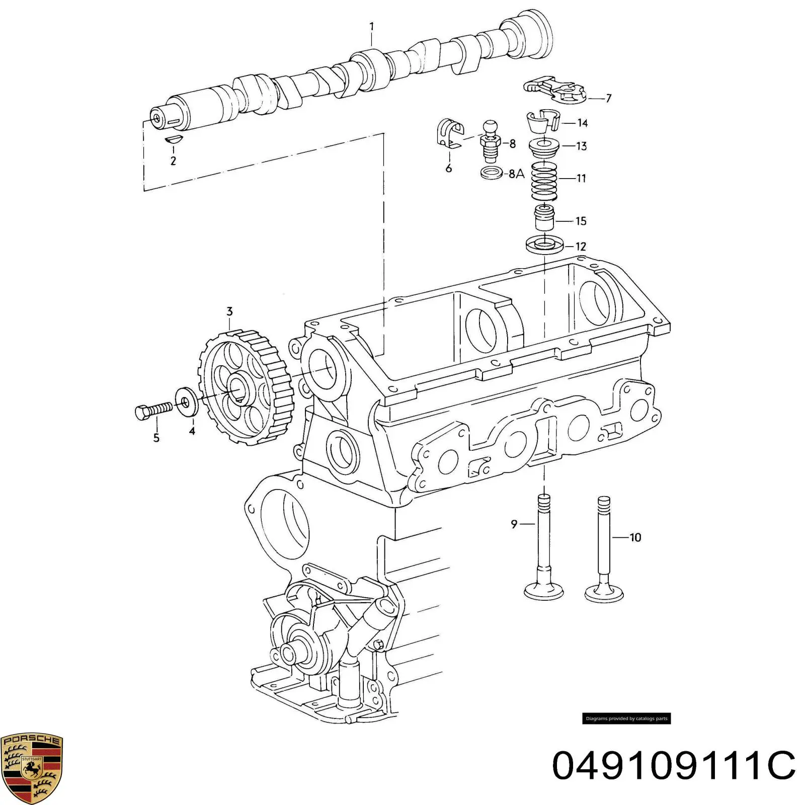 Шестерня розподільчого вала Porsche 049109111C ціна, від 8.33 USD