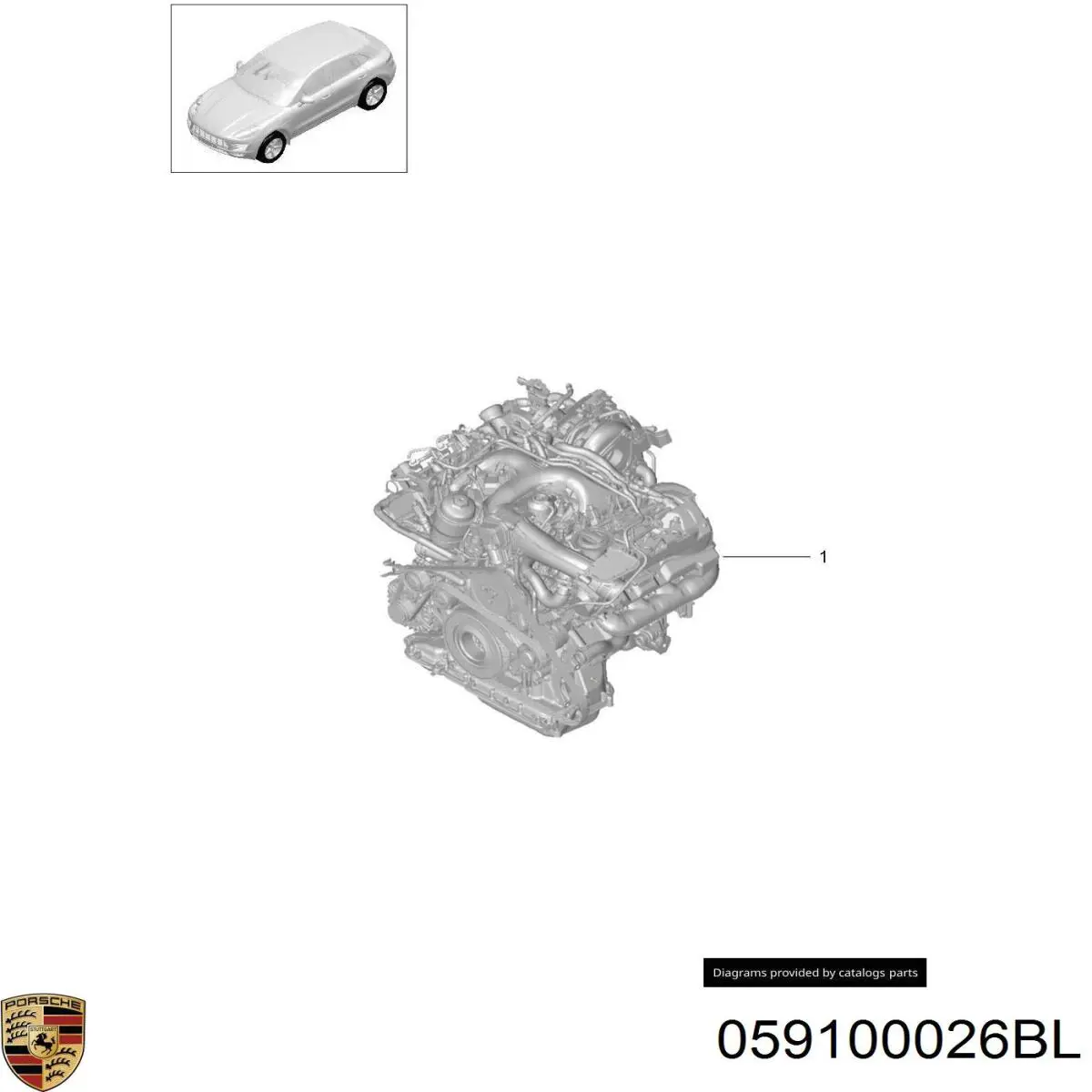 ДВЗ Porsche 059100026BL ціна, від 3989.71 USD